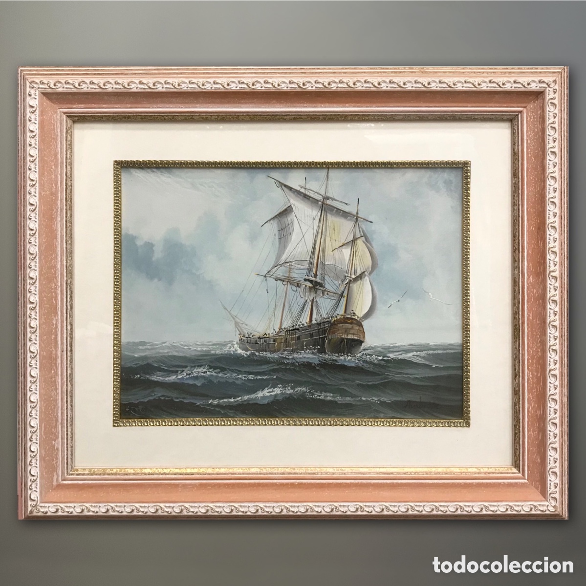 Otros objetos de arte: &ldquo;Clipper en Alta Mar&rdquo; AmBrose, S.XX - Foto 27