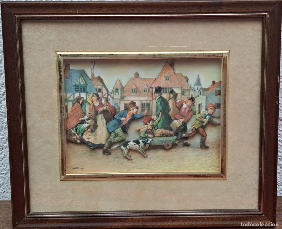 Otros objetos de arte: Cuadro esmaltado en relieve de Vicente Roso - Foto 1