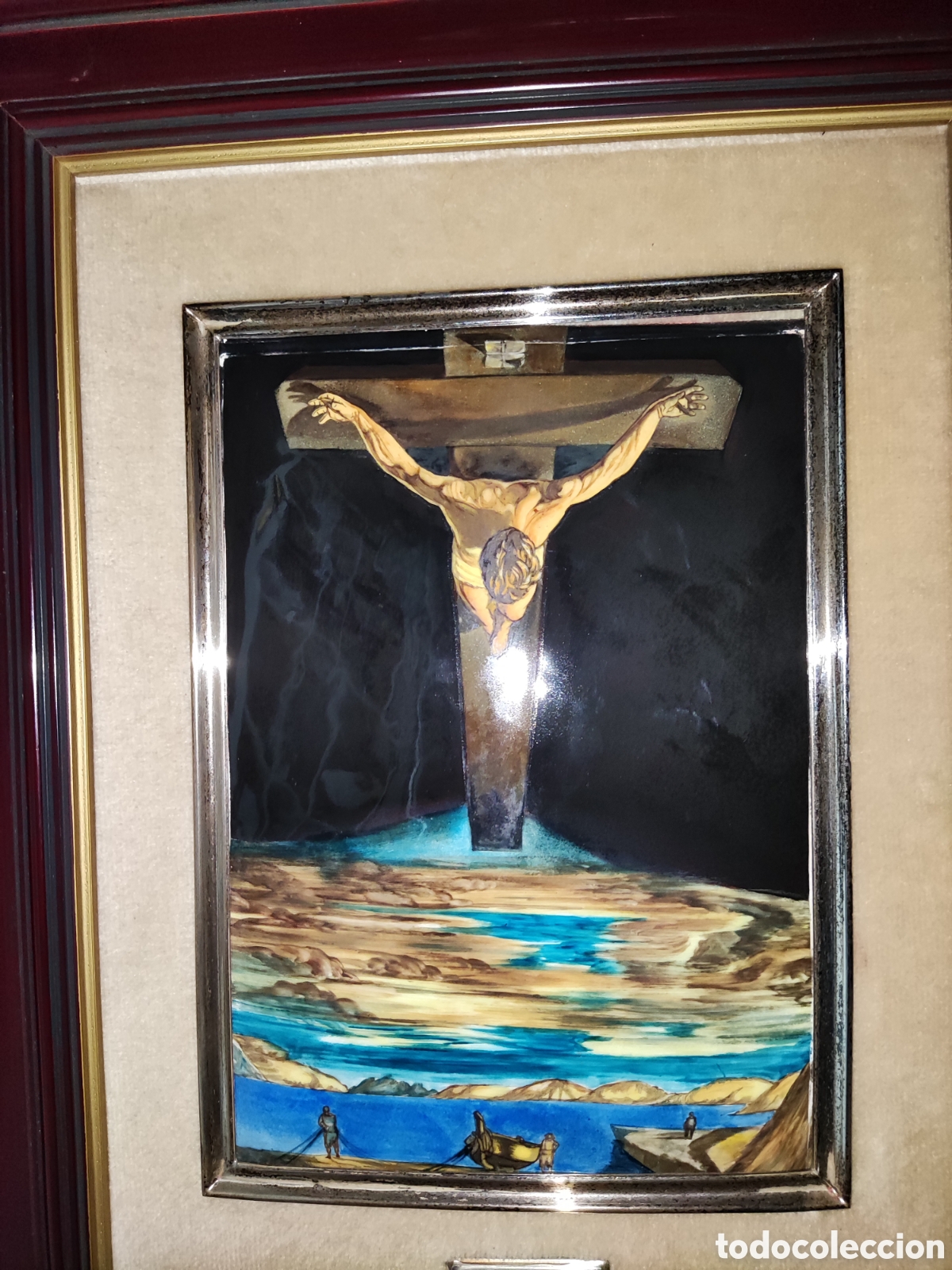 Otros objetos de arte: Esmalte Cristo de Dali - Foto 3