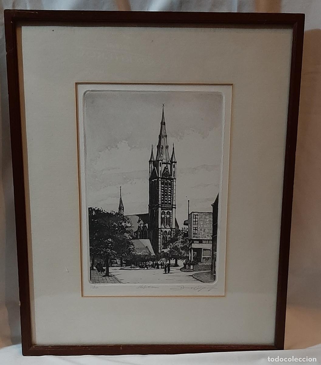 Otros objetos de arte: Cuadro de Torre de la iglesia de San Vito en Hilversum en Holanda - Foto 1