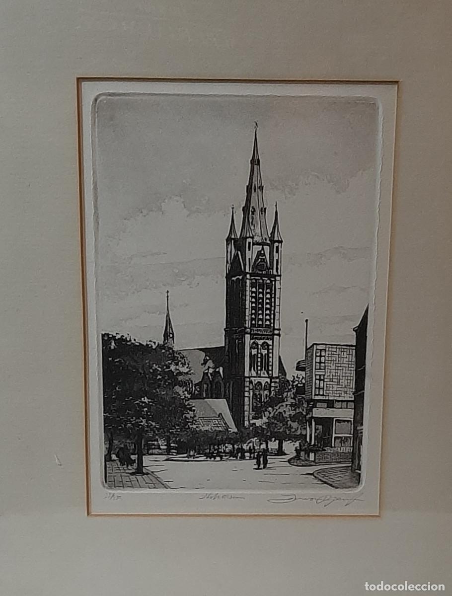 Otros objetos de arte: Cuadro de Torre de la iglesia de San Vito en Hilversum en Holanda - Foto 2