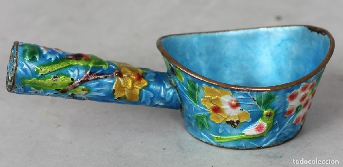 Otros objetos de arte: Cazo Bronce y Esmalte China siglo XIX - Foto 3