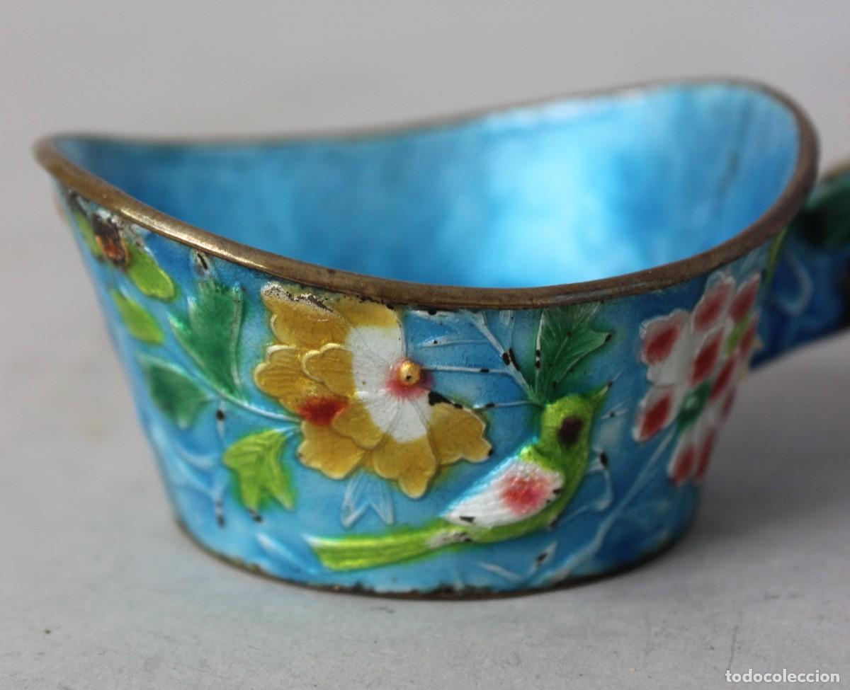 Otros objetos de arte: Cazo Bronce y Esmalte China siglo XIX - Foto 6