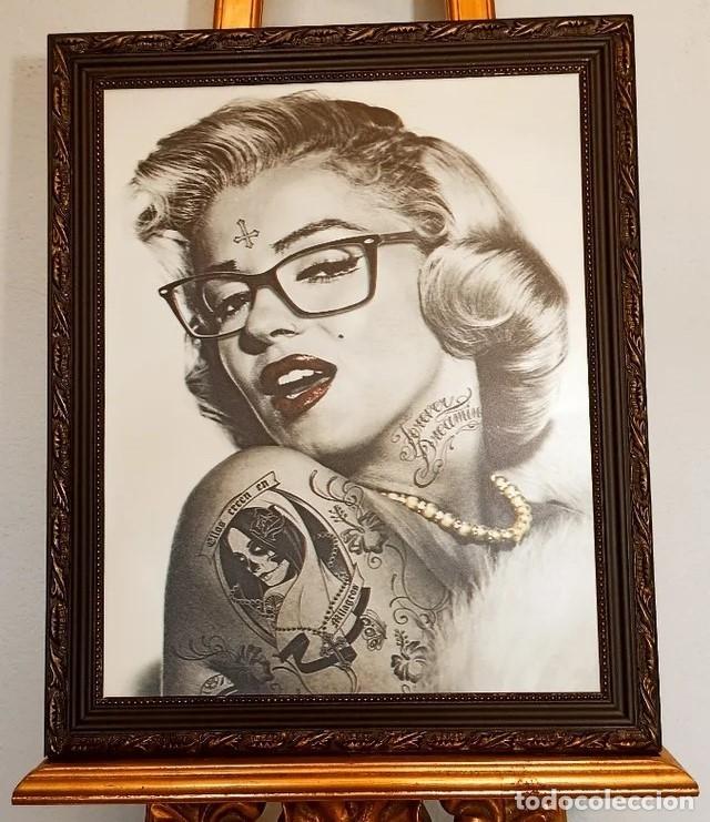 Otros objetos de arte: Cuadro Marilyn Tattoo - (67x57cm) - Foto 3