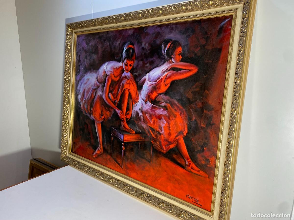 Otros objetos de arte: CUADRO OLEO SOBRE LIENZO BALLET CON FIRMA - Foto 2