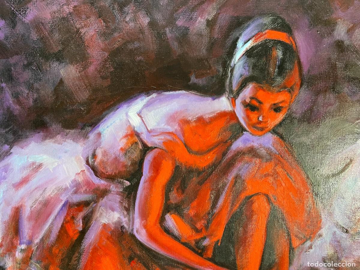 Otros objetos de arte: CUADRO OLEO SOBRE LIENZO BALLET CON FIRMA - Foto 4