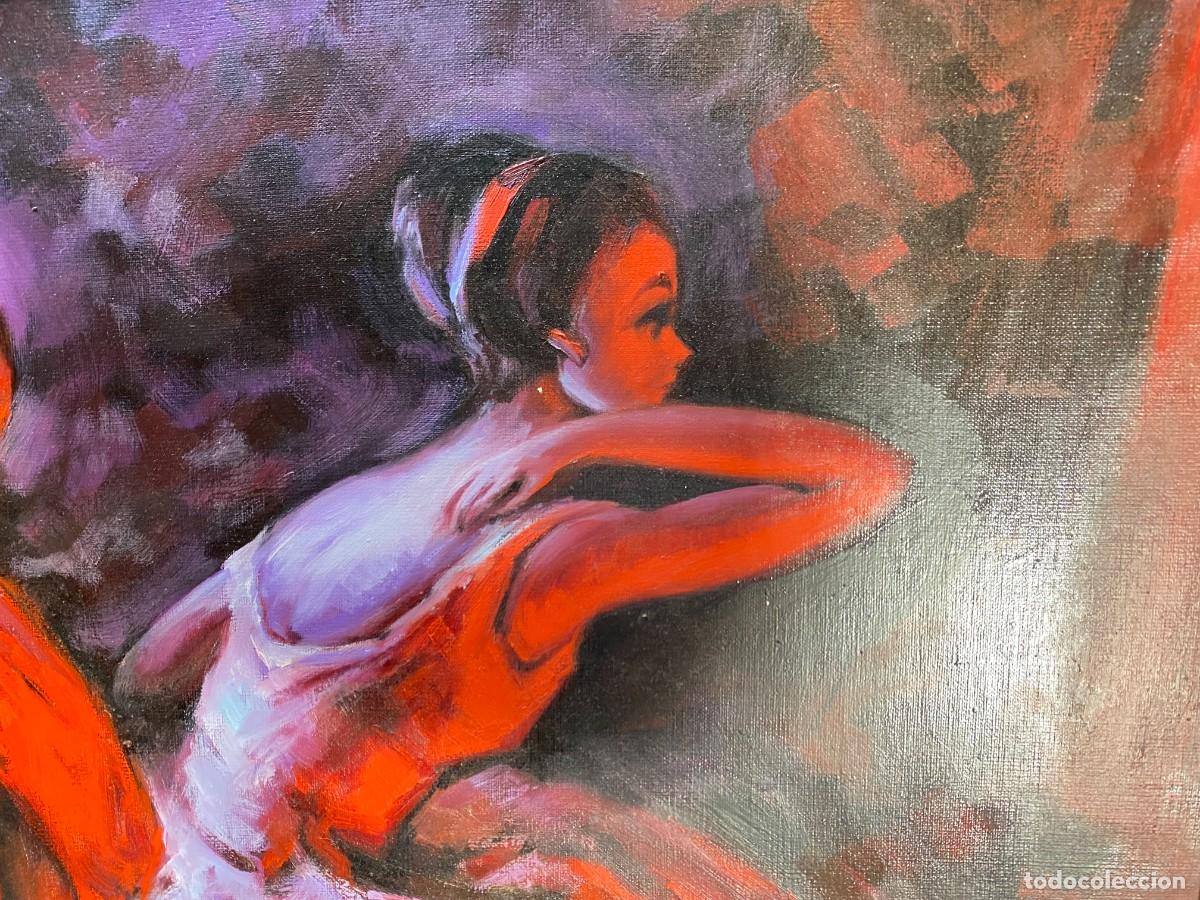Otros objetos de arte: CUADRO OLEO SOBRE LIENZO BALLET CON FIRMA - Foto 5