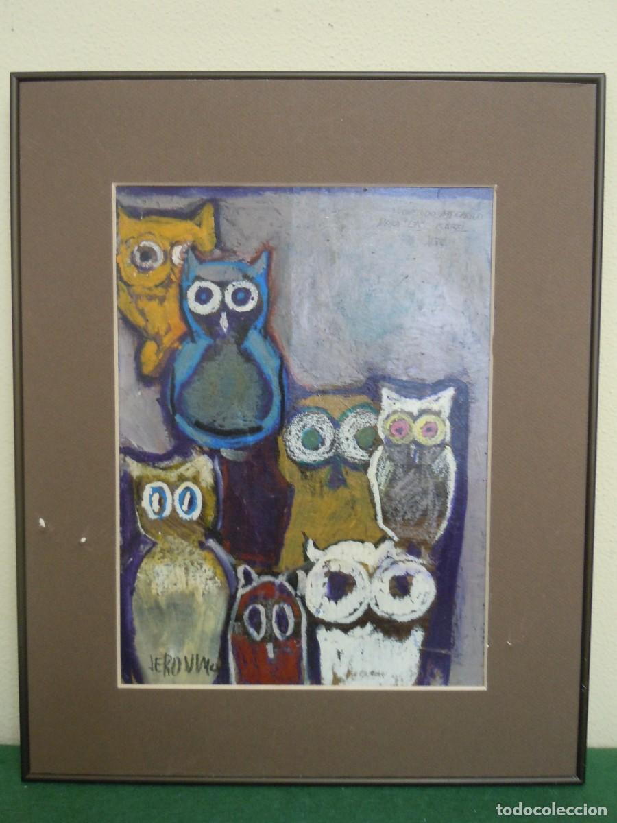 Otros objetos de arte: Cuadro b&uacute;hos - (44x35cm) - Foto 1