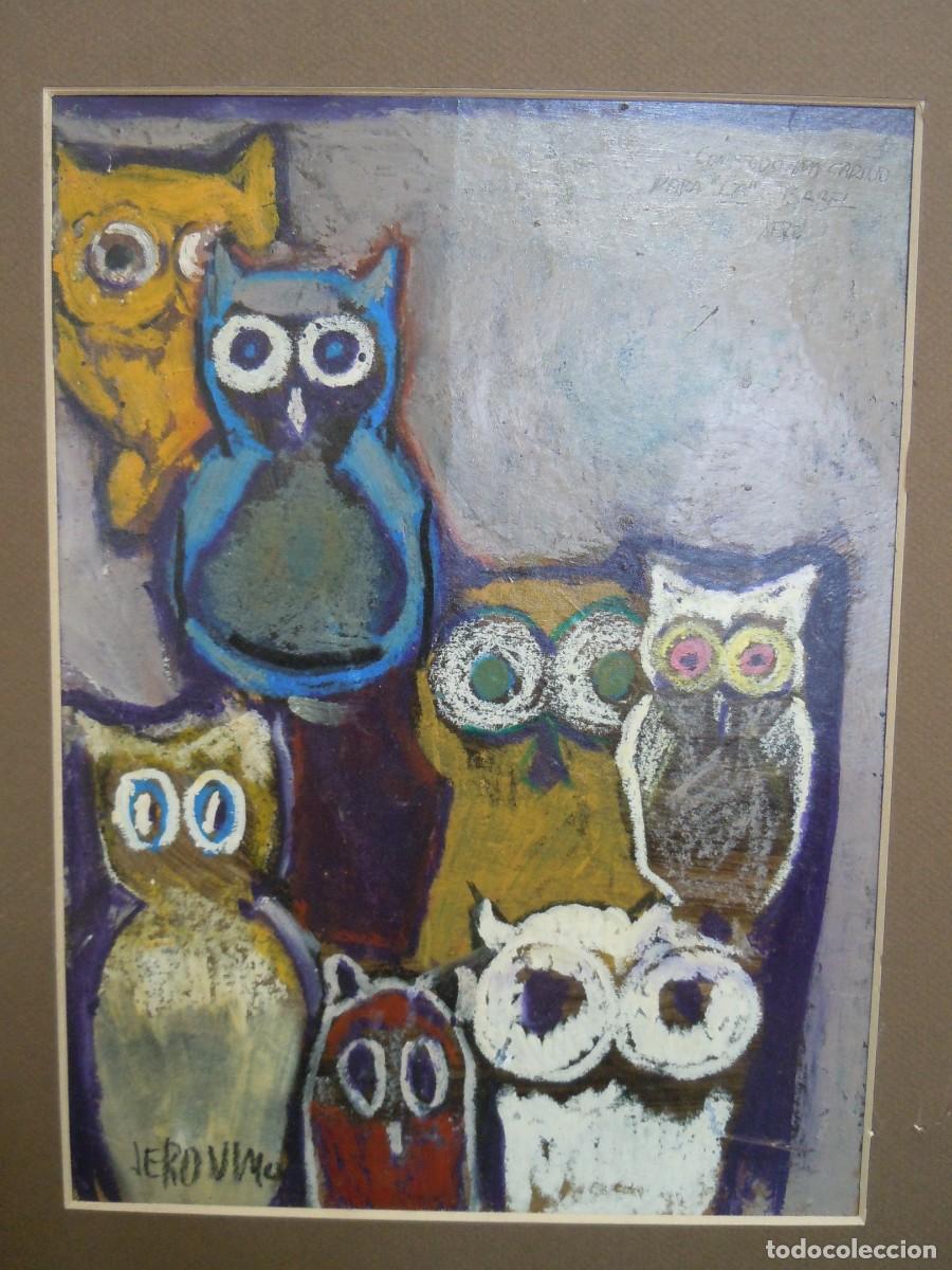 Otros objetos de arte: Cuadro b&uacute;hos - (44x35cm) - Foto 2