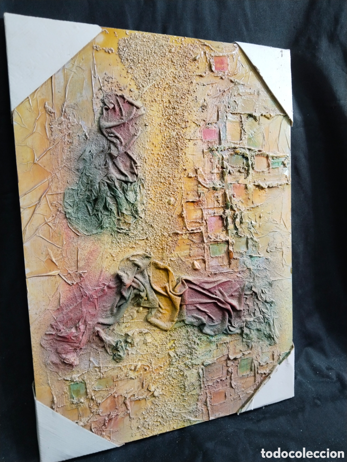 Otros objetos de arte: Cuadro abstracto en amarillo - Foto 2
