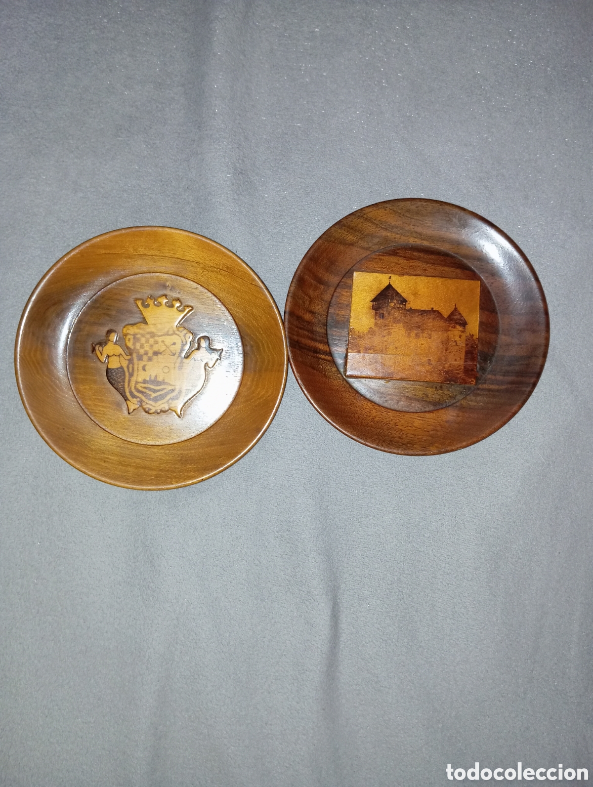 Otros objetos de arte: Platitos de madera lote de 2 - Foto 7