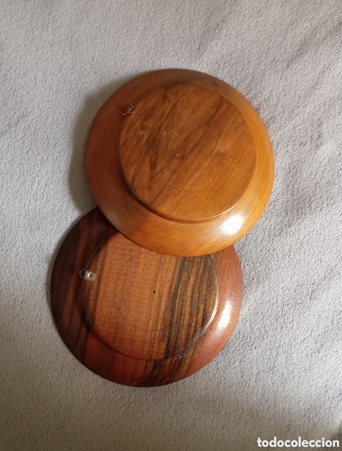Otros objetos de arte: Platitos de madera lote de 2 - Foto 5