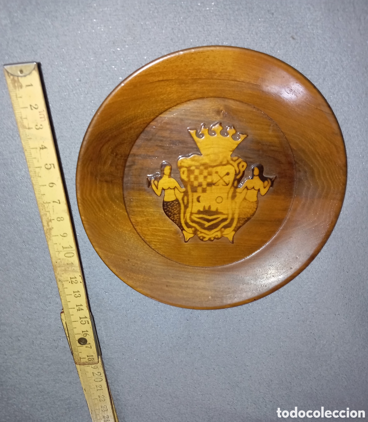 Otros objetos de arte: Platitos de madera lote de 2 - Foto 3