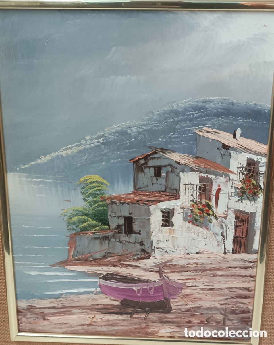 Otros objetos de arte: CUADRO OLEO SOBRE TABLA CON FIRMA - Foto 1