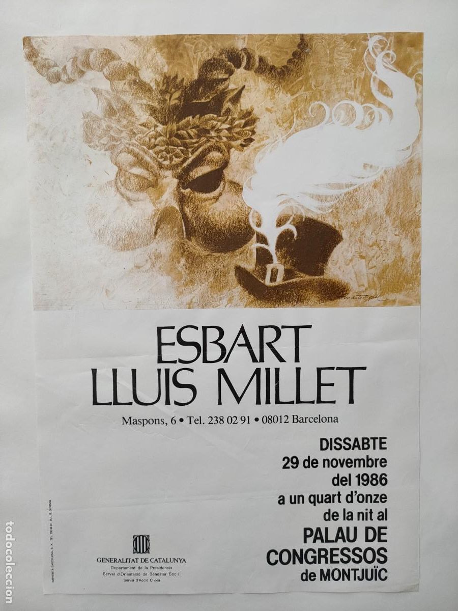 Otros objetos de arte: Esbart Llu&iacute;s Millet 1986 cartel - Foto 1