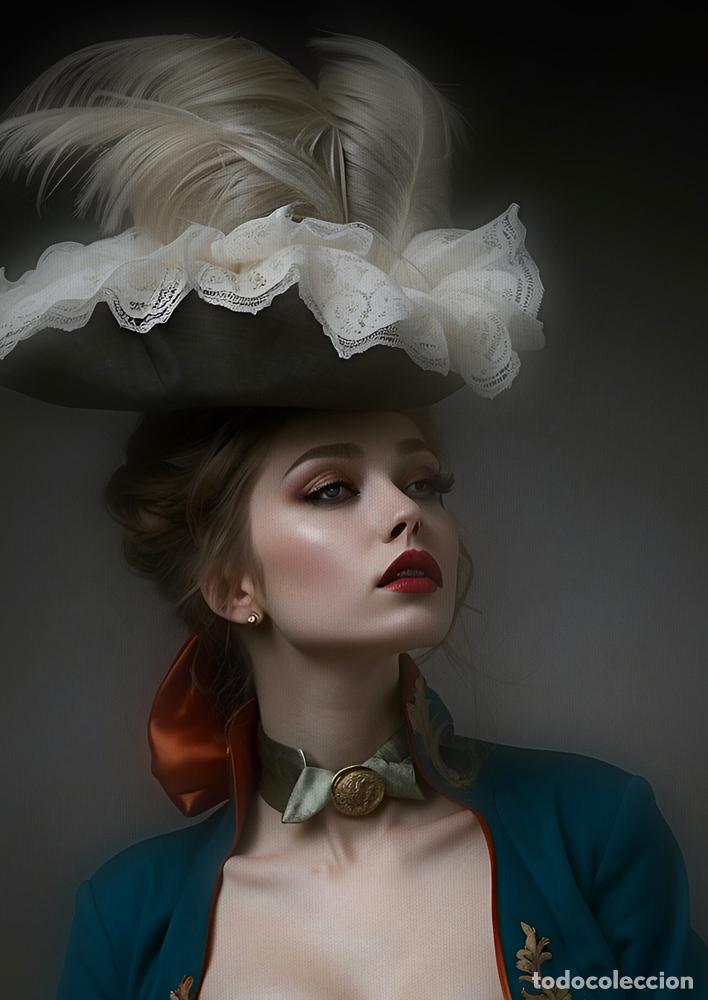 Otros objetos de arte: VICTORIAN LADY - IMPRESI&Oacute;N EN LIENZO DE ALGOD&Oacute;N ( 73 X 54 cm ) - Foto 2