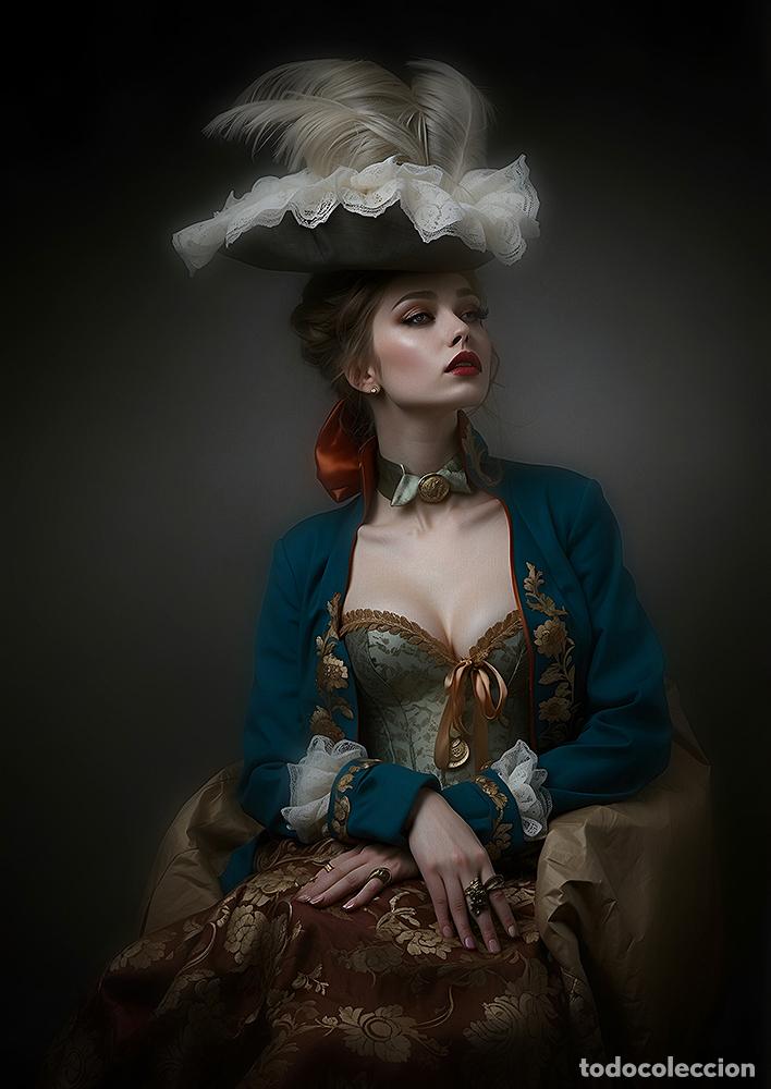 Otros objetos de arte: VICTORIAN LADY - IMPRESI&Oacute;N EN LIENZO DE ALGOD&Oacute;N ( 73 X 54 cm ) - Foto 1