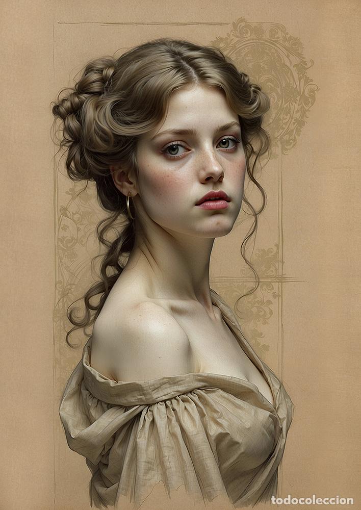 Otros objetos de arte: CORDELIA - IMPRESI&Oacute;N EN LIENZO DE ALGOD&Oacute;N ( 73 X 54 cm ) - Foto 1