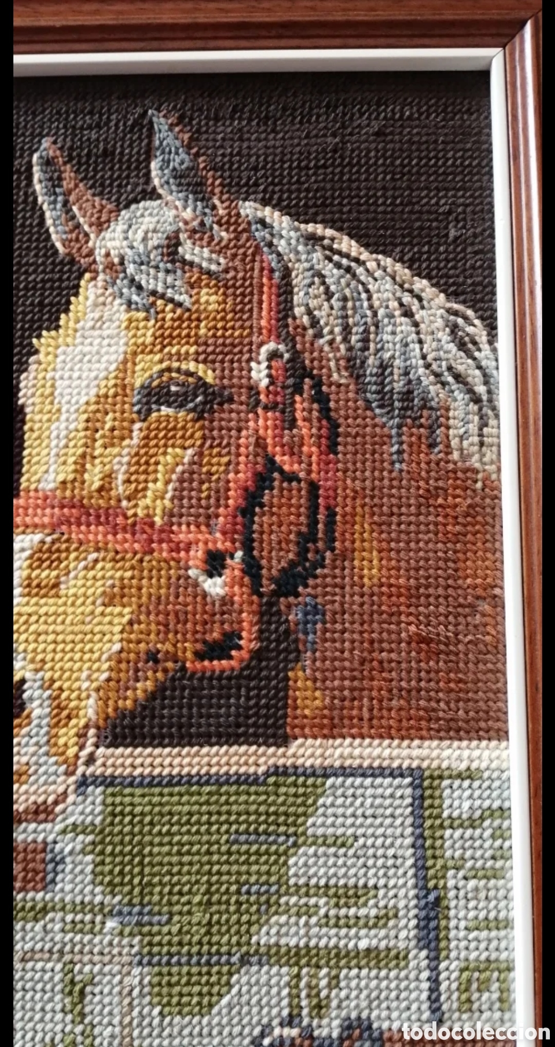 Otros objetos de arte: Caballo bordado en hilo a punto de cruz - Foto 4