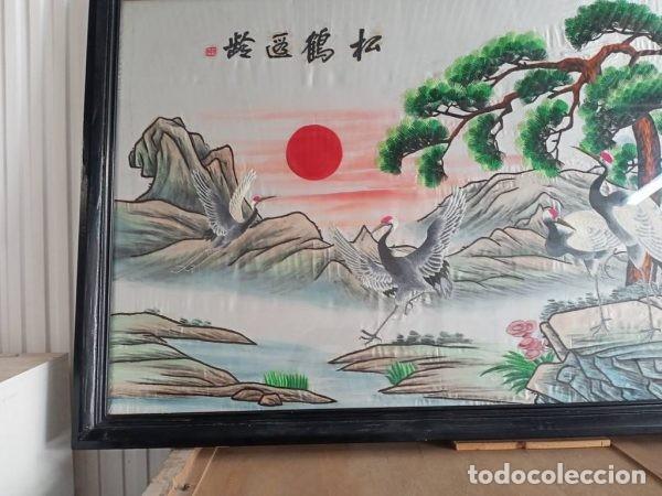 Otros objetos de arte: CUADRO BORDADO SOBRE SEDA - Foto 3
