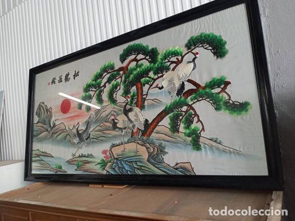 Otros objetos de arte: CUADRO BORDADO SOBRE SEDA - Foto 4