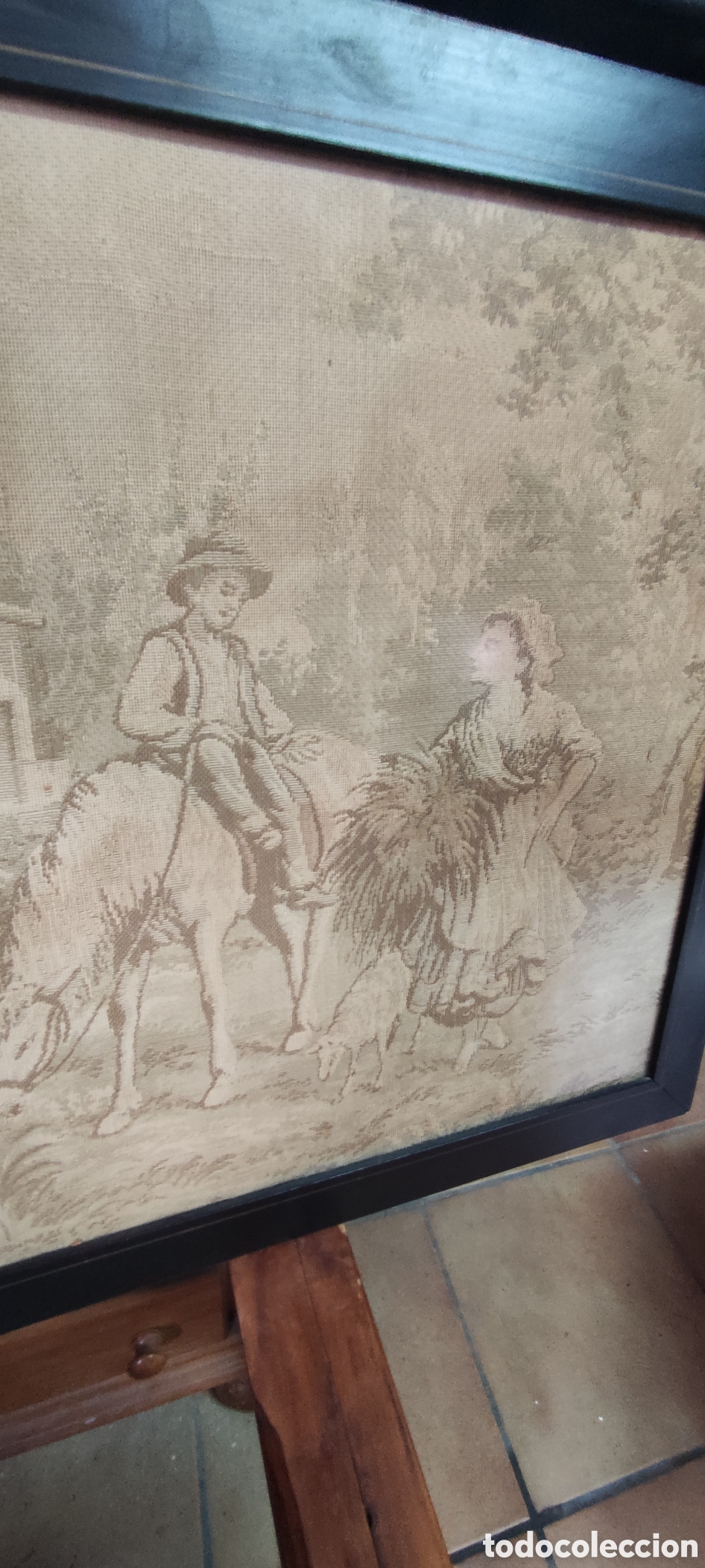 Otros objetos de arte: Cuadro, Antiguo tapiz escenas rurales - Foto 4