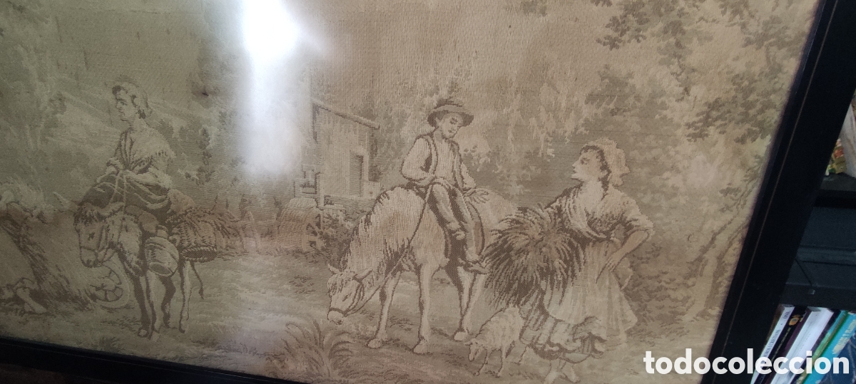 Otros objetos de arte: Cuadro, Antiguo tapiz escenas rurales - Foto 5