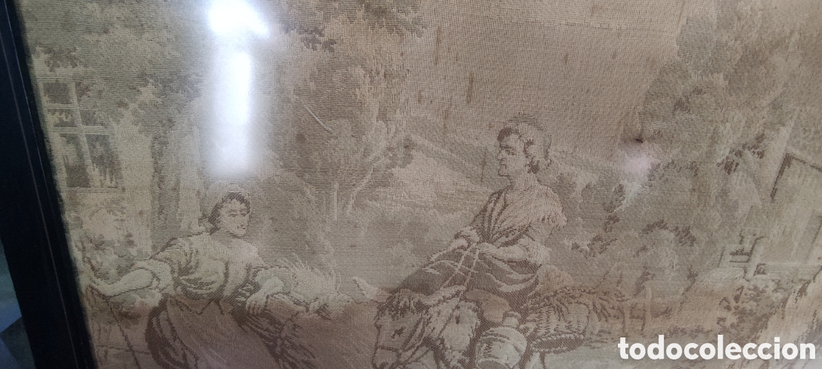 Otros objetos de arte: Cuadro, Antiguo tapiz escenas rurales - Foto 6
