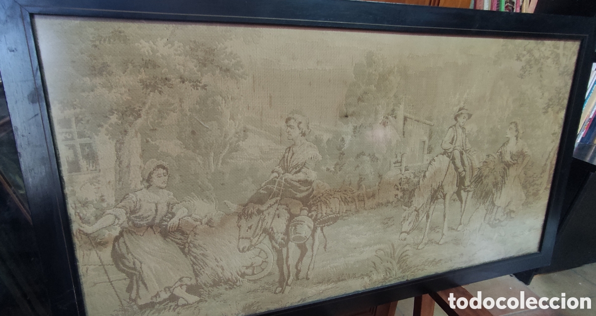 Otros objetos de arte: Cuadro, Antiguo tapiz escenas rurales - Foto 1