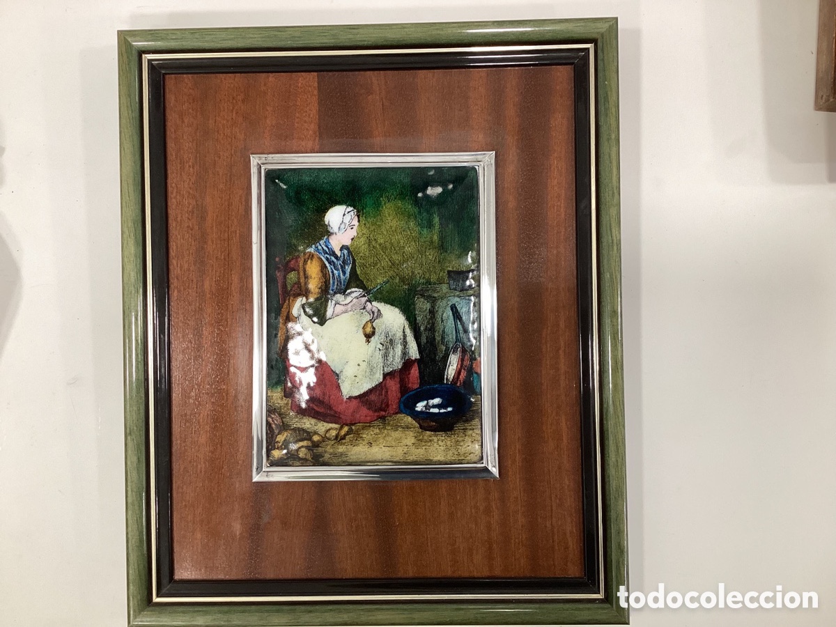 Otros objetos de arte: Cuadro esmalte y plata de una obra de S. Chardin. - Foto 2