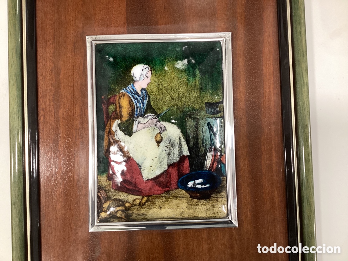 Otros objetos de arte: Cuadro esmalte y plata de una obra de S. Chardin. - Foto 3