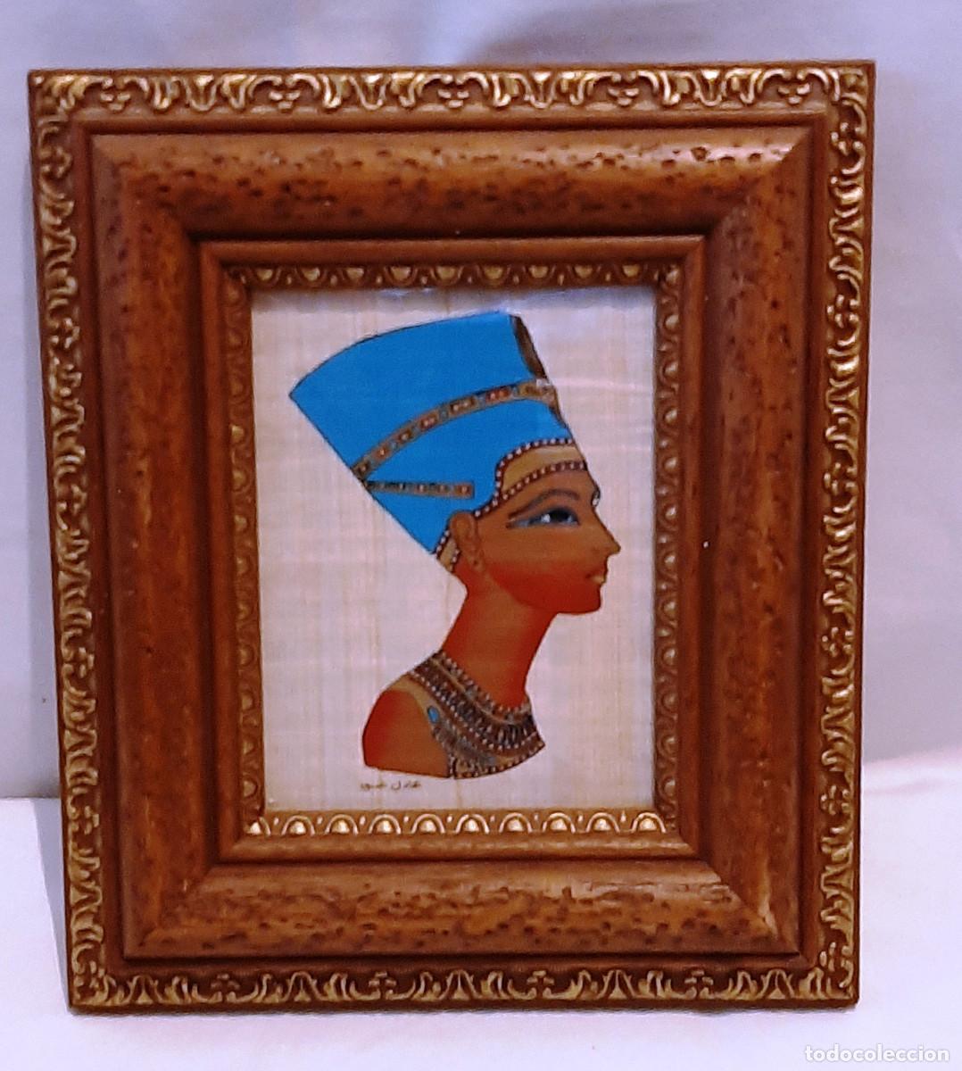 Otros objetos de arte: Cuadro egipcio de papiro &rdquo;Nefertiti&rdquo; - Foto 1