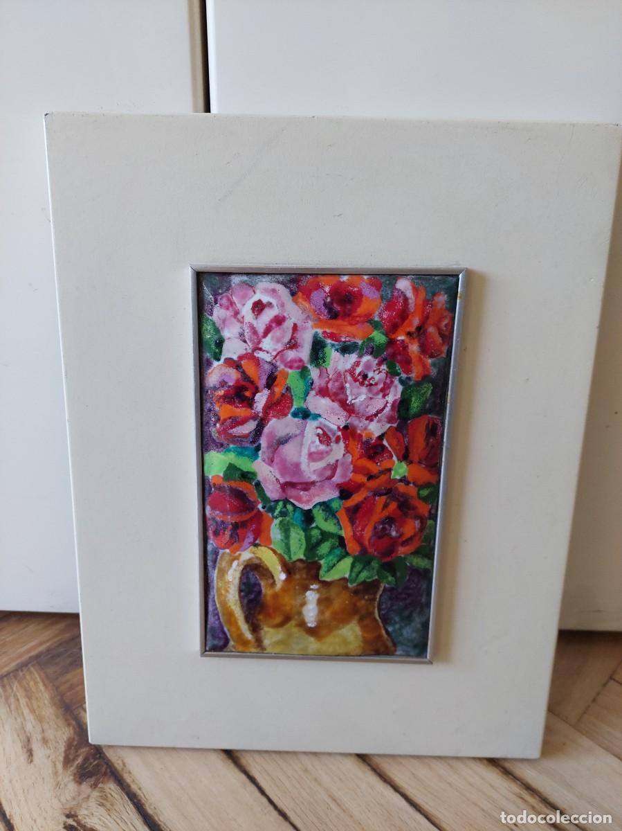 Otros objetos de arte: cuadro esmalte floral (24x31) - Foto 1