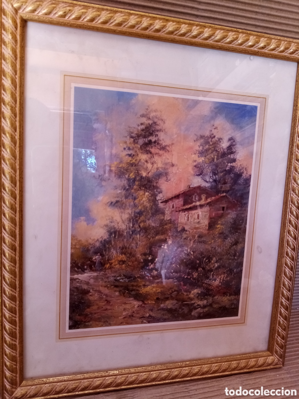 Otros objetos de arte: L&aacute;mina enmarcada casa en el campo - Foto 1