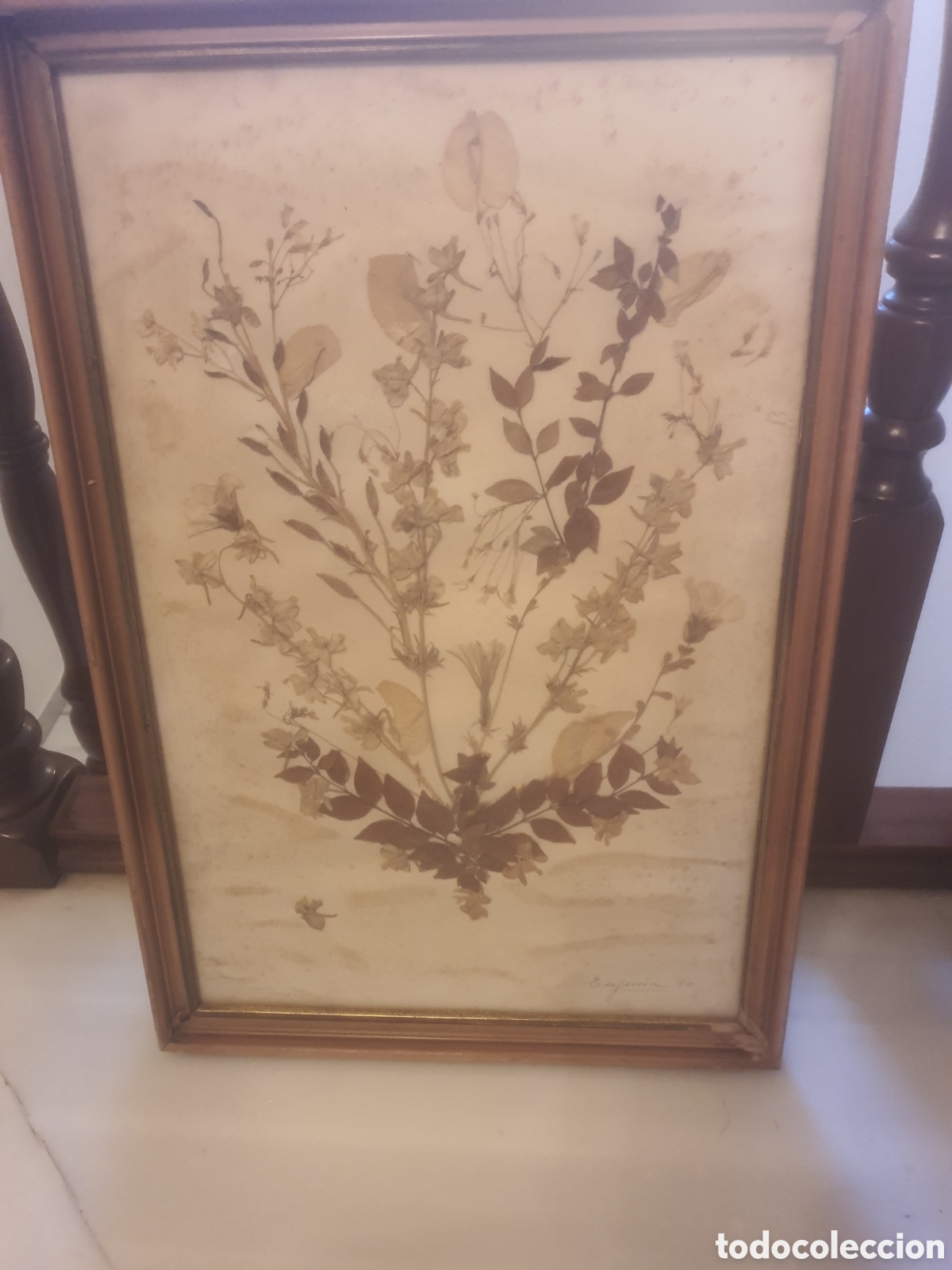Otros objetos de arte: CUADRO COMPOSICI&Oacute;N FLORAL CON FLORES SECAS - Foto 1