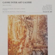 Otros Objetos de Arte: GAYMU INTER ART GALERIE. FOLLETO EXPOSICIONES JIMENEZ DEREDIA, RAUL CAPITANI, ALBERTO GUZMAN. PARIS.