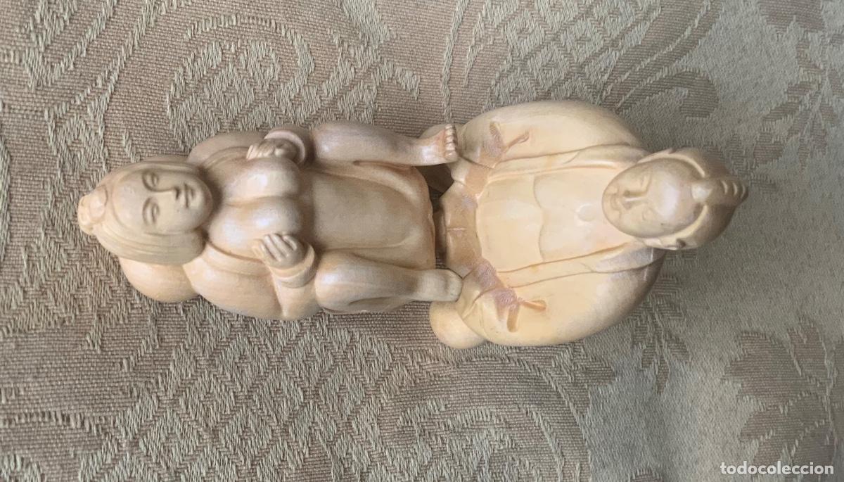 Otros objetos de arte: PAREJA ER&Oacute;TICA NETSUKE MADERA TALLADO A MANO - Foto 11