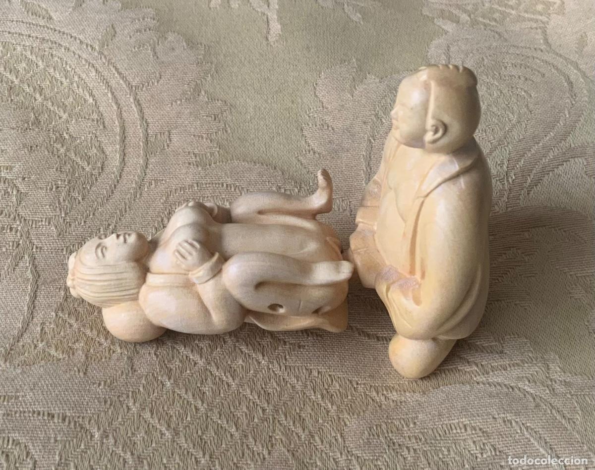 Otros objetos de arte: PAREJA ER&Oacute;TICA NETSUKE MADERA TALLADO A MANO - Foto 13