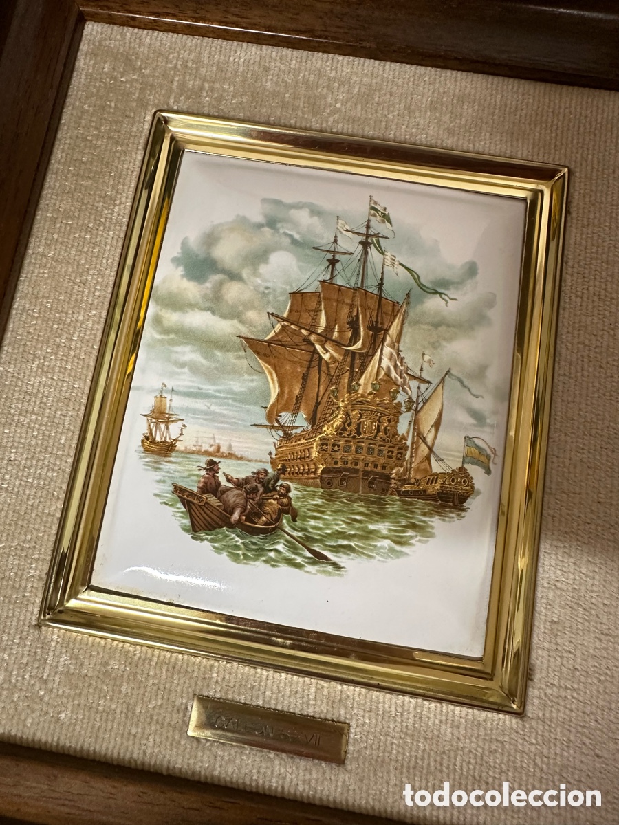 Otros objetos de arte: Cuadro esmalte Vintage Gale&oacute;n s. XVII - Foto 5