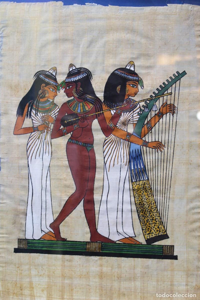 Otros objetos de arte: Pareja de papiros egipcios enmarcados. - Foto 4