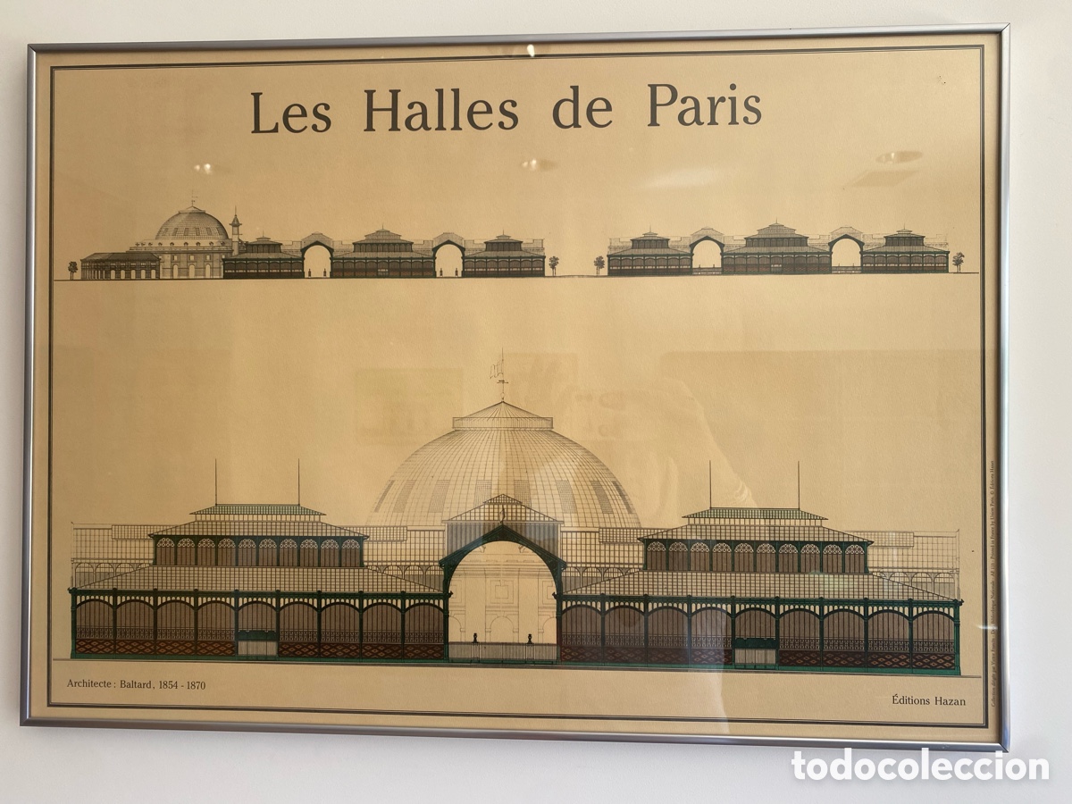 Otros objetos de arte: CUADRO LAMINA LEW HALLES DE PAR&Iacute;S - Foto 1