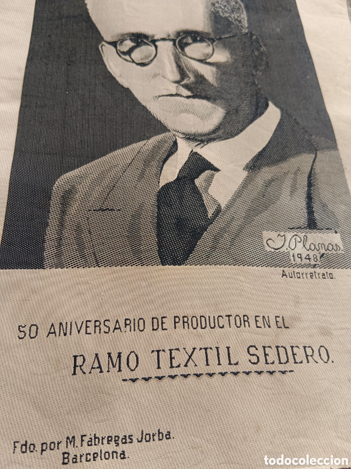 Otros objetos de arte: Autorretrato en Seda, J Planas 1948 - Foto 4