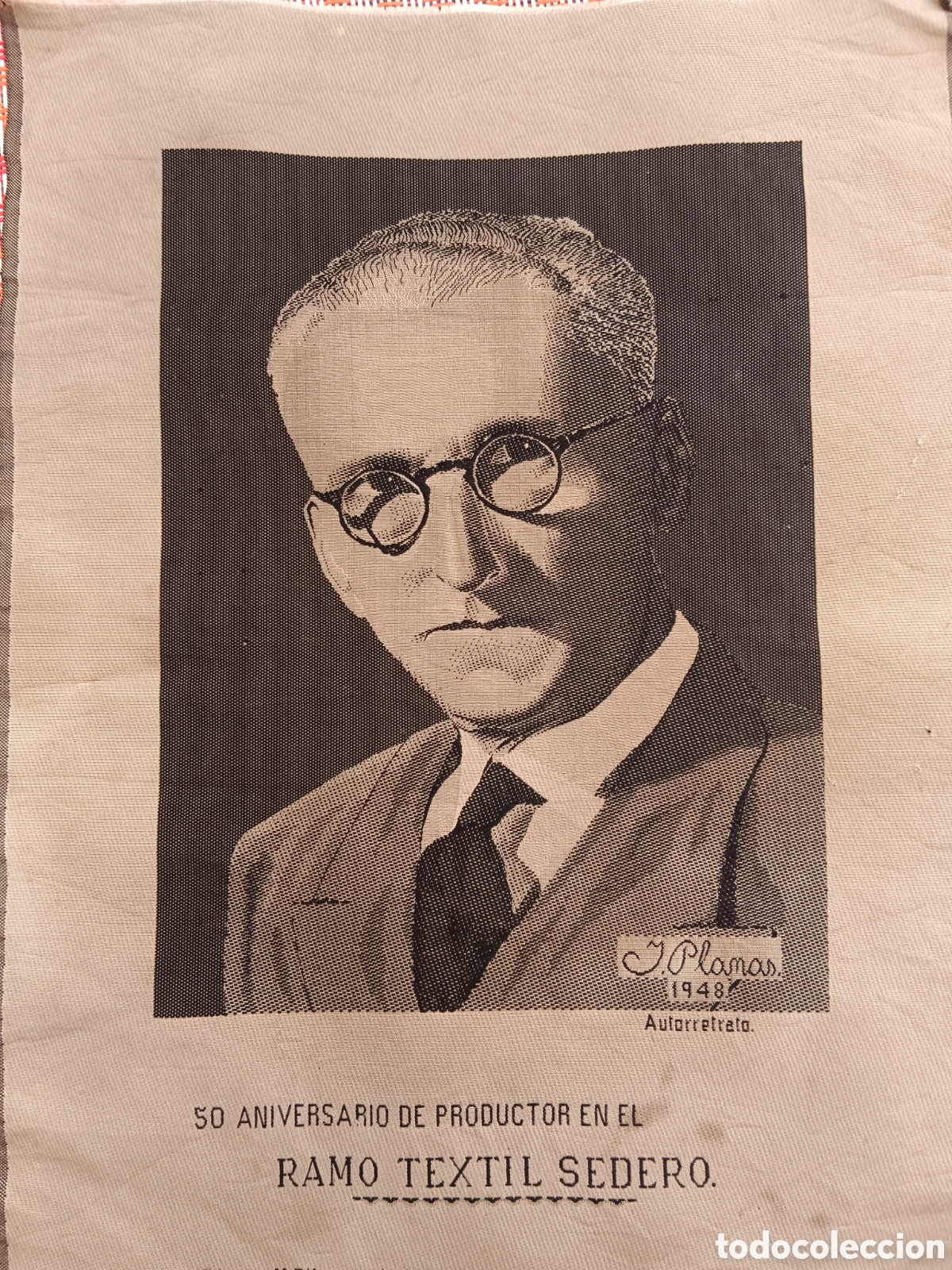 Otros objetos de arte: Autorretrato en Seda, J Planas 1948 - Foto 1