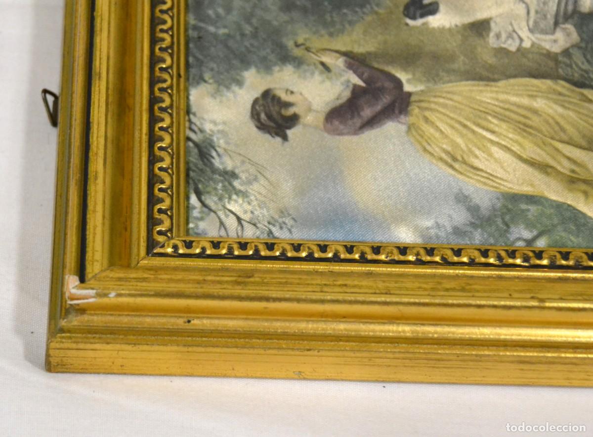 Otros objetos de arte: Par de pequenos quadros pintados sobre seda - Foto 7
