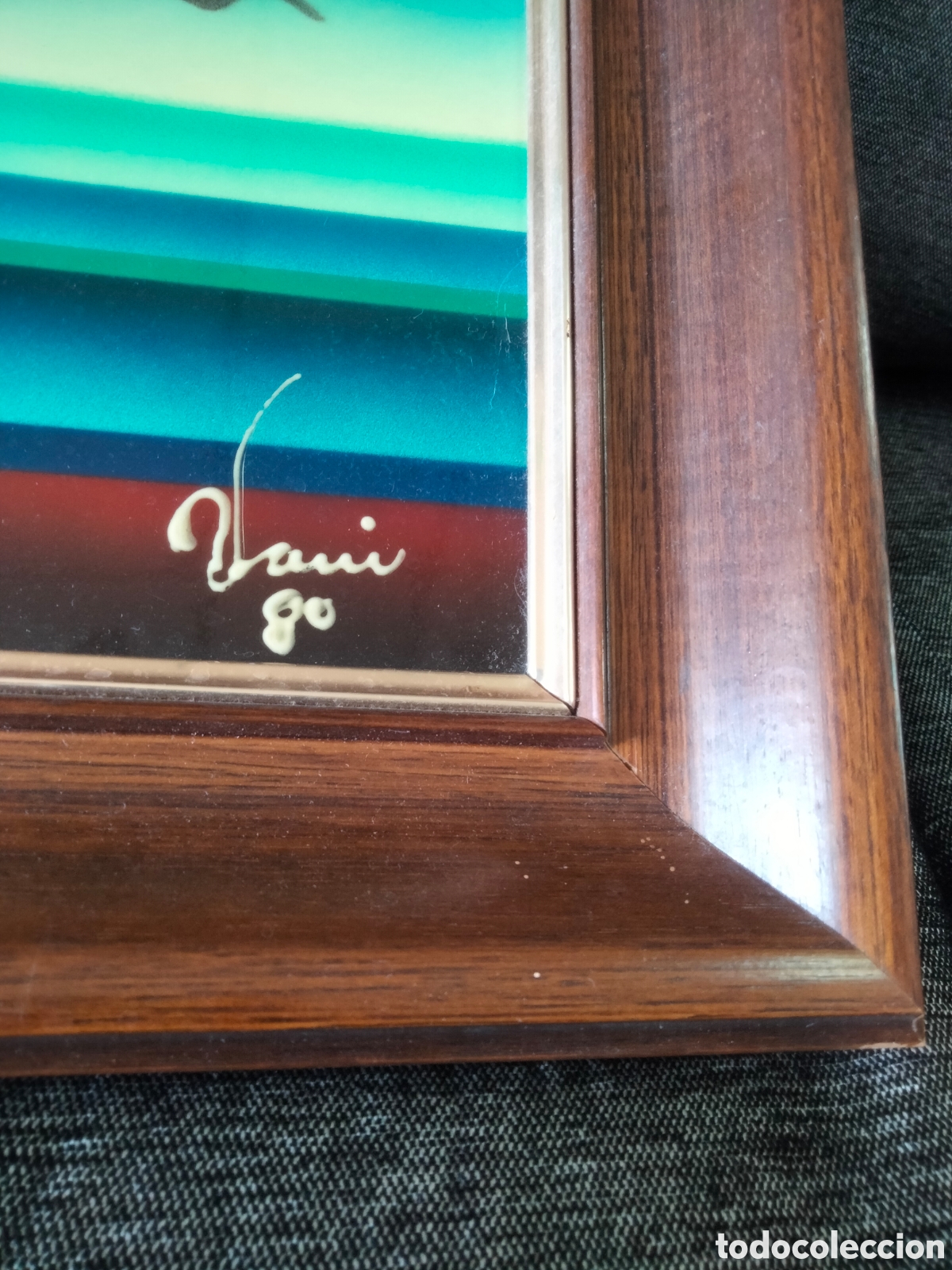 Otros objetos de arte: Cuadro lacado enamorados a&ntilde;o 80 - Foto 2