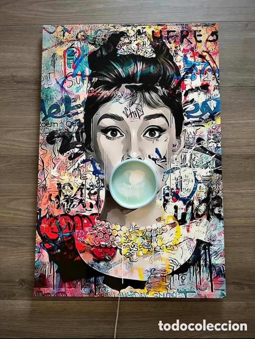 Otros objetos de arte: Led maison oudrey hepburn bubblegum led wall art - Foto 7