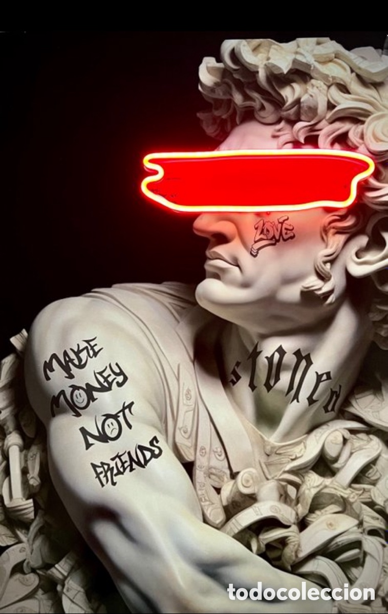 Otros objetos de arte: Led maison -Cesare tatoo led wall art - Foto 6