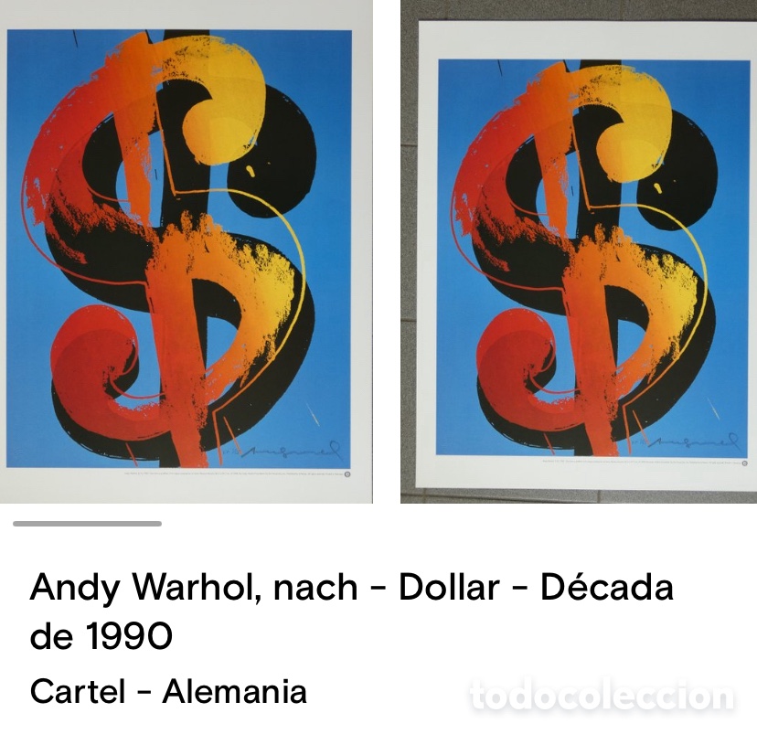 Otros objetos de arte: Andy warhol -nach dollar (80x60cm) - Foto 1