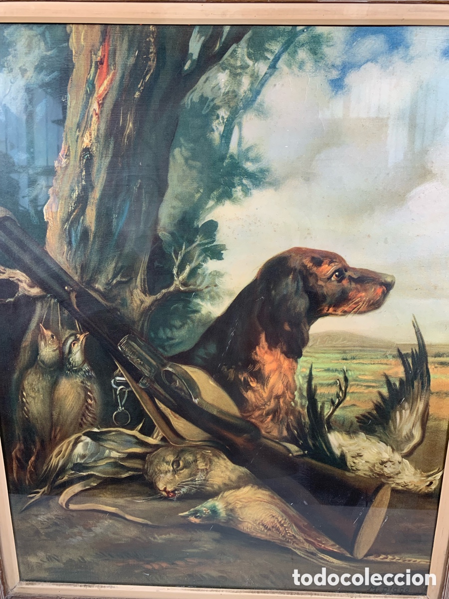 Otros objetos de arte: 01_cuadro escena de caza - Foto 2