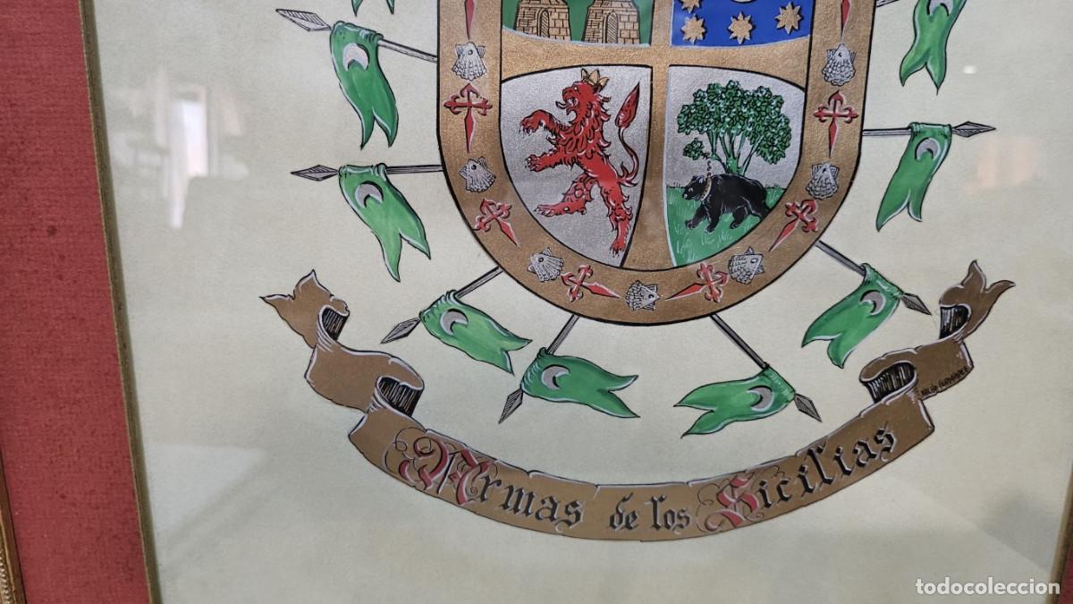 Otros objetos de arte: cuadro con escudos familiar - Foto 3